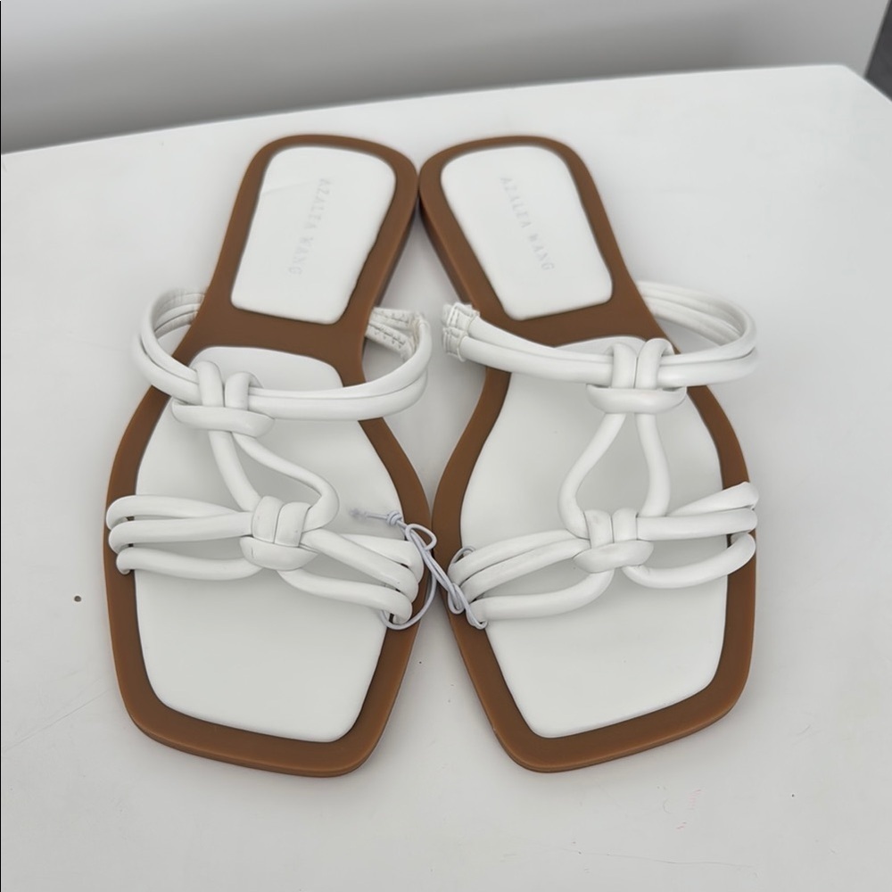 AZALEA Wang White Knotted Sandals